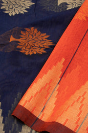 Blue Bengal Handwoven Cotton Saree 10075328