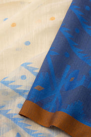 Cream Bengal Handwoven Jamdani Style Cotton Saree 10075330