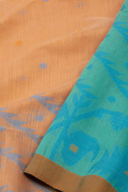 Orange Bengal Handwoven Jamdani Style Cotton Saree 10075331