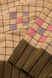 Brown Bengal Handwoven Cotton Saree 10075333