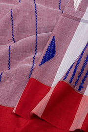 Mauve Bengal Handwoven Cotton Saree 10075335