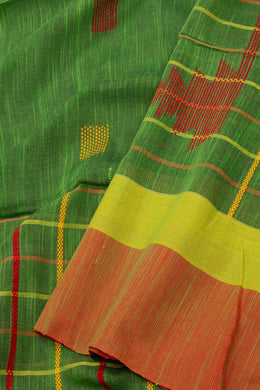 Green Bengal Handwoven Cotton Saree 10075340