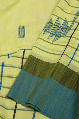 Green Bengal Handwoven Cotton Saree 10075342