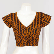 Brown Hand Block Printed Cotton Blouse - Avishya