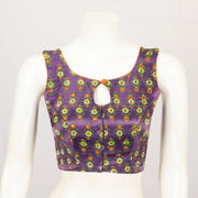 Violet Handcrafted Printed Mashru Blouse - Avishya