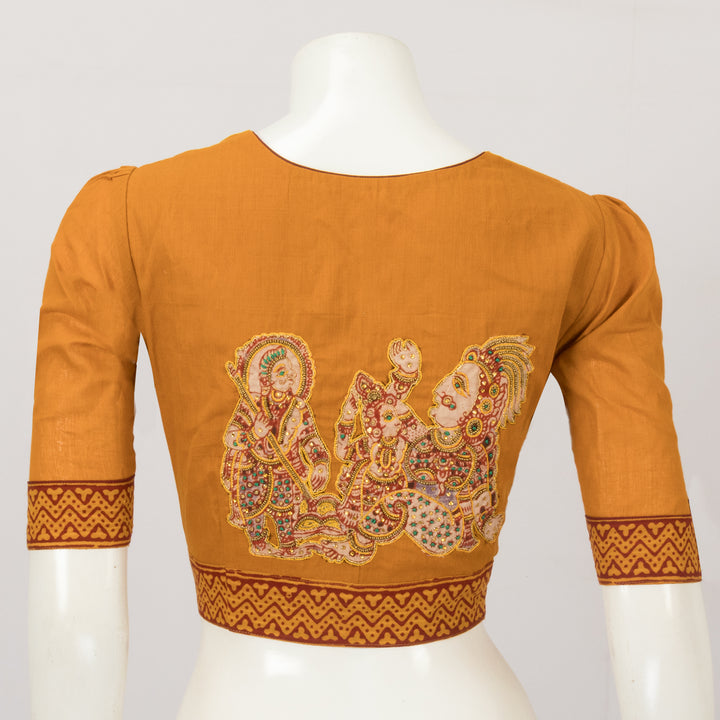 Yellow Aari Embroidered Cotton Blouse - Avishya