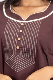 Burgundy Shawl Neck Cotton Crop Top 10068087