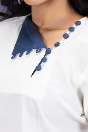 White Boat Neck Cotton Crop Top 10068092