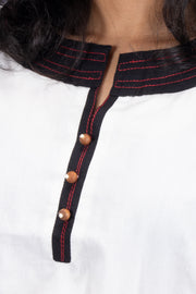 White Boat Neck Cotton Crop Top 10068095