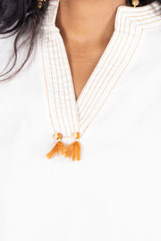 White Shawl Neck Cotton Crop Top 10068098