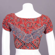 Red Ajrakh Printed Cotton Blouse 10068207 - Avishya