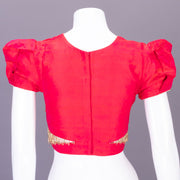 Pink Handcrafted Raw Silk Blouse 10077754