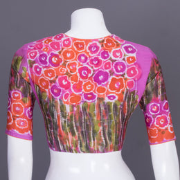 Purple Batik Handpainted Cotton Blouse 10070208 - Avishya