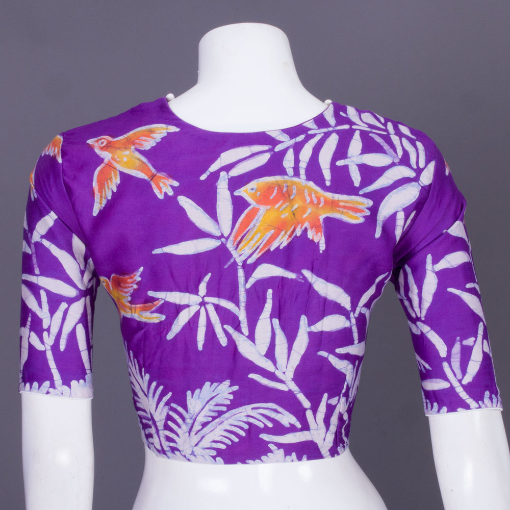 Violet Batik Handpainted Cotton Blouse - Avishya