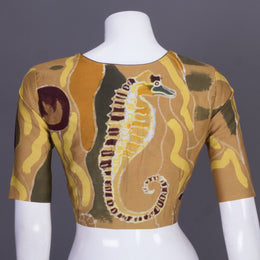 Brown Batik Hand painted Cotton Blouse 10070222 - Avishya