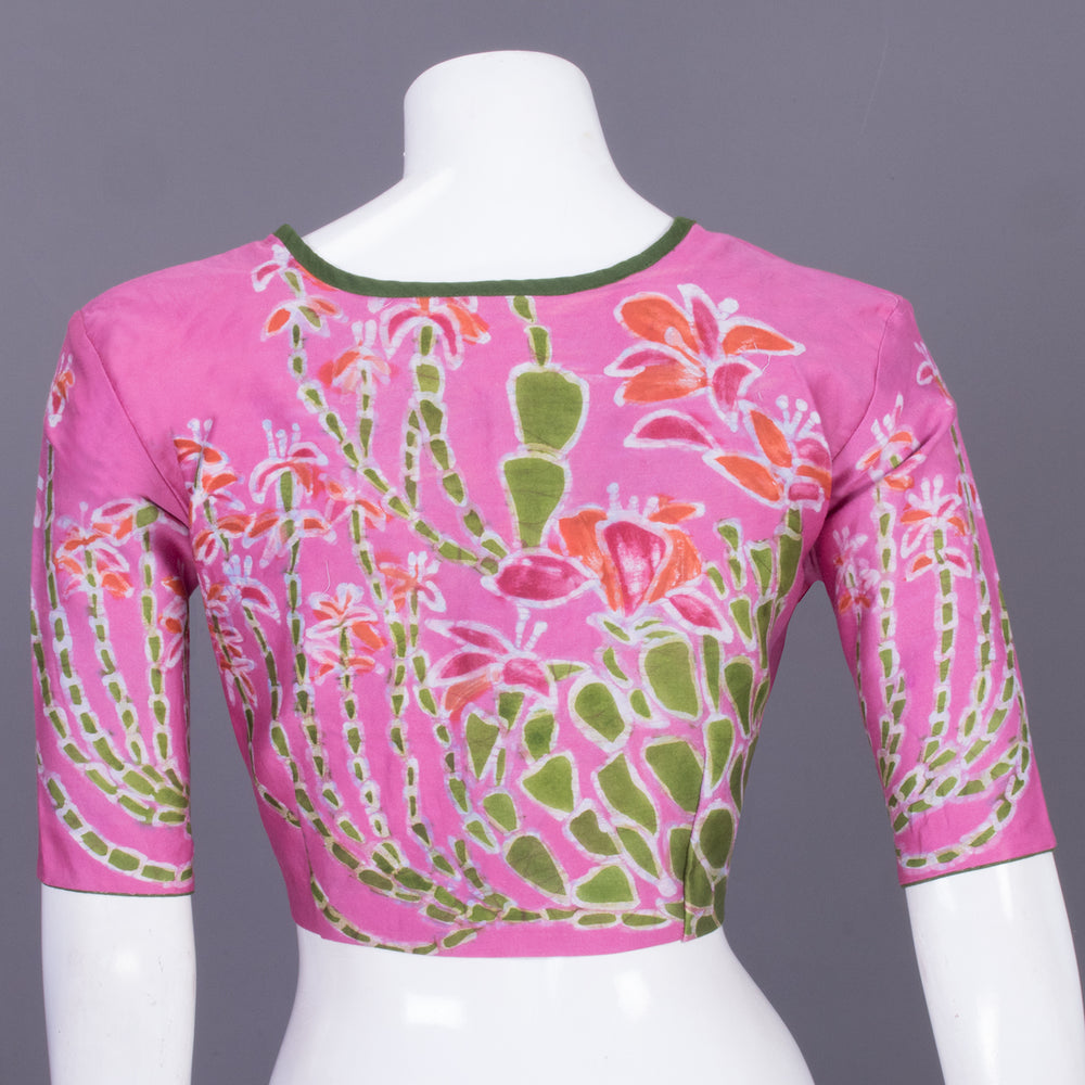 Pink Batik Handpainted Cotton Blouse -Avishya