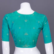 Ocean Blue Aari Embroidered Tussar Silk Blouse 10077730