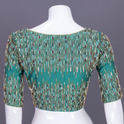 Teal Green Aari Embroidered Tussar Silk Blouse 10077720