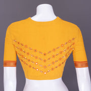 Yellow Aari Embroidered Mangalgiri Cotton Blouse 10077745
