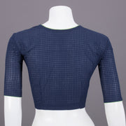 Navy Blue Slub Cotton Blouse