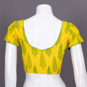 Yellow Kutchi Hand Block Printed Cotton Blouse 10072229