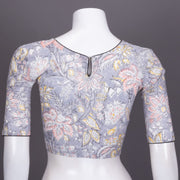 Grey Hand Block Printed Cotton Blouse 10072264
