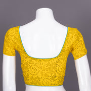 Yellow Kutchi Hand Block Printed Cotton Blouse 10072453