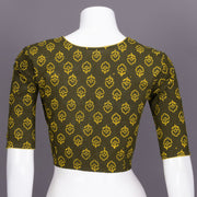 Green  Kutchi Hand Block Printed Cotton Blouse 10072457