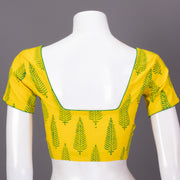 Yellow Kutchi Hand Block Printed Cotton Blouse 10073262