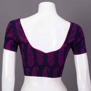Purple Kutchi Hand Block Printed Cotton Blouse 10073263