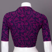 Purple Kutchi Hand Block Printed Cotton Blouse 10073264