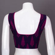 Purple  Kutchi Hand Block Printed Cotton Blouse 10073267