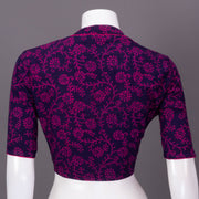 Purple Kutchi Hand Block Printed Cotton Blouse 10073269