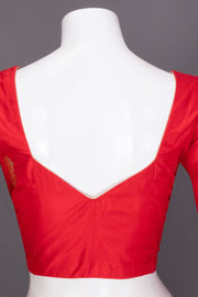 Red Banarasi Katan Silk Blouse 10073419
