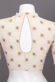 Cream Banarasi Silk Blouse 10073451