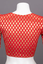 Red Banarasi Silk Blouse 10073457