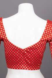 Red Banarasi Silk Blouse 10073458