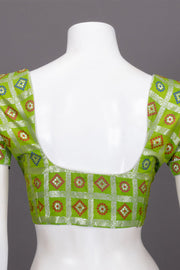 Green Banarasi Silk Blouse 10073475