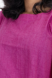 Pink Handcrafted Oxford Cotton Crop Top 10073974