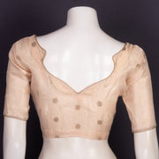  Beige Banarasi Tissue Silk Blouse 10075962