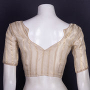 Cream Banarasi Tissue Silk Blouse 10075964