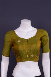 Greeen Banarasi Katan Silk Blouse 10076212