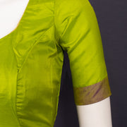 Olive Lime Green Kanjivaram Soft Silk Blouse 10076622