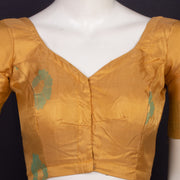 Harvest Gold Yellow Kanjivaram Soft Silk Blouse With Floral Motifs 10076629