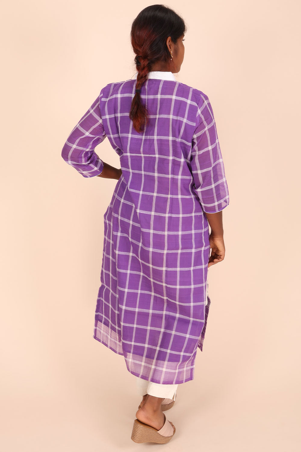Purple Andhra cotton kurta 10070681