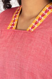 White Handcrafted Dhaniakhali Cotton Kurta 10073988