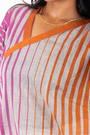 Grey Handcrafted Dhaniakhali Cotton Kurta 10073995