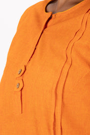 Orange Handcrafted Stripes Kurtas 10074353
