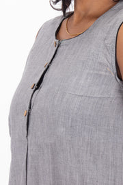 Grey Handcrafted Stripes Kurtas 10074354