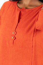 Red Handcrafted Stripes Kurtas 10074355